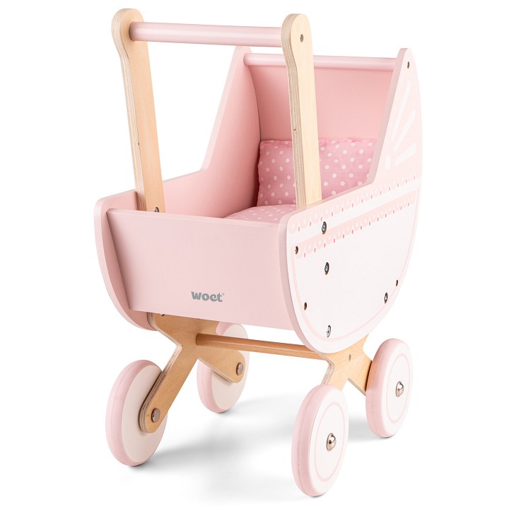 Doll pram including bedding - pink